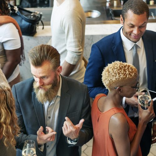 Diverse business people in a dinner party